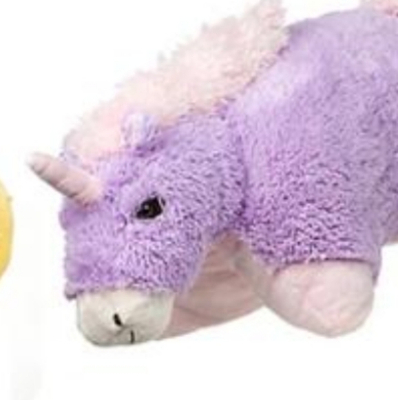 Magical UNICORN Pastel Purple and pink plush travel size pillow pet. - Picture 2 of 7